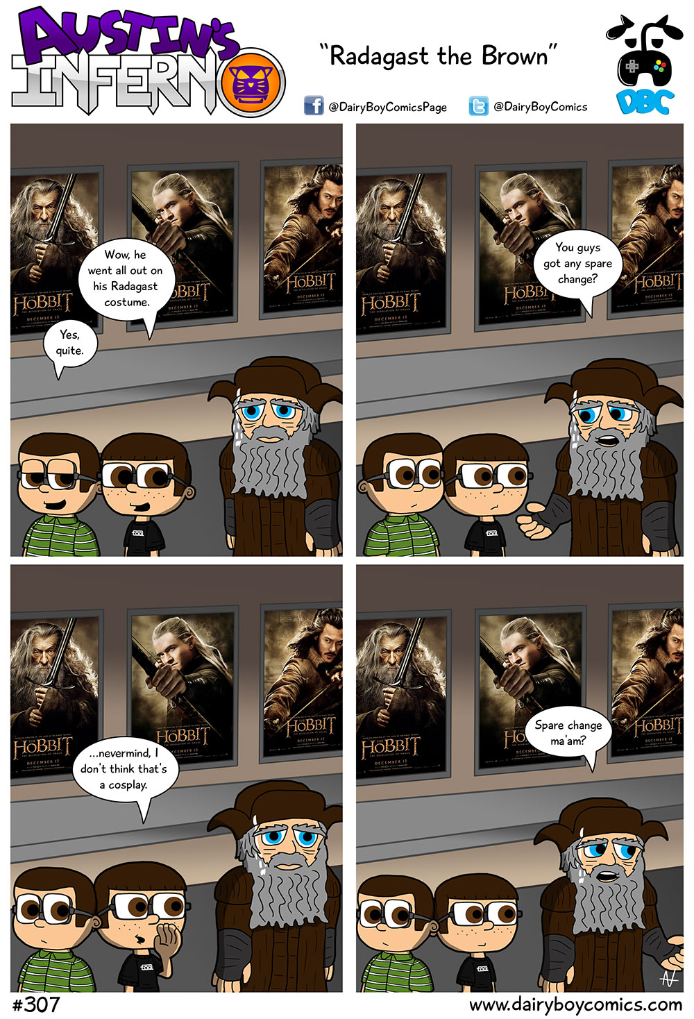 He isn't a cosplayer, he's an actual wizard. Just not Radagast. And actually homeless.